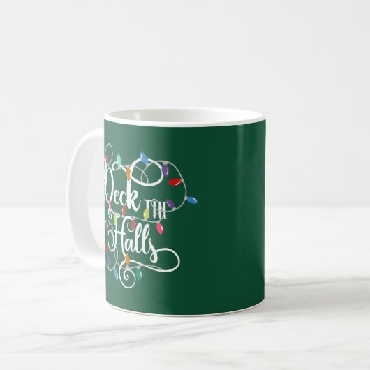 Deck Hallen Weihnachten Kaffeetasse (Vorderseite Links)