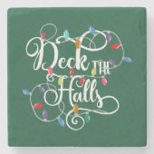 Deck Hallen Weihnachten Steinuntersetzer (Vorderseite)