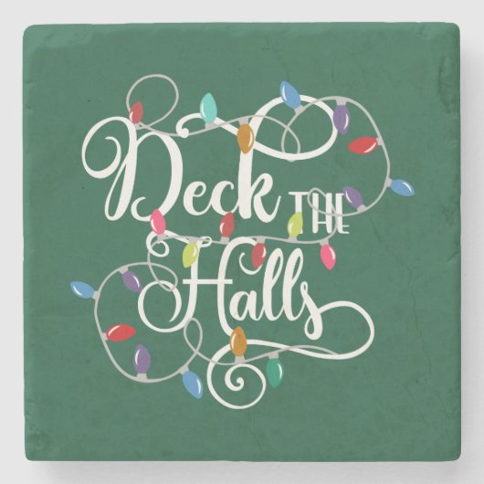 Deck Hallen Weihnachten Steinuntersetzer (Vorderseite)
