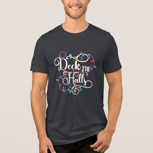 Deck Hallen Weihnachten Tri-Blend Shirt (Vorderseite)