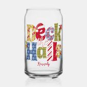 Deck Halls Festive Holiday Patchwork Weihnachten Dosenglas (Vorderseite)