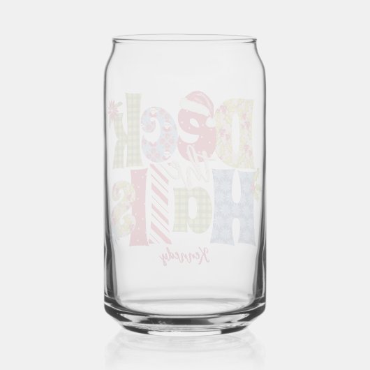 Deck Halls Festive Holiday Patchwork Weihnachten Dosenglas (Rückseite)