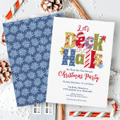 Deck Halls Holiday Patchwork Weihnachts-Party Einladung