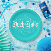 Deck Halls Moderne Weihnachts Aqua Blue Aquamarin Pappteller (Party)