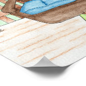 Deck mit Hund - Willkommen auf der Insel Poster (Ecke)