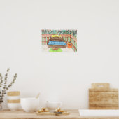 Deck mit Hund - Willkommen auf der Insel Poster (Küche)