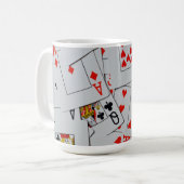 Deck Of Scattered Playing Cards Pattern, Kaffeetasse (Vorderseite Links)