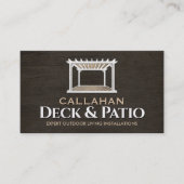 Deck & Patio-Baufirma Rustikales Holz Visitenkarte (Vorderseite)