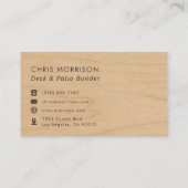 Deck & Patio Builder Wood Monogram Professional Visitenkarte (Rückseite)