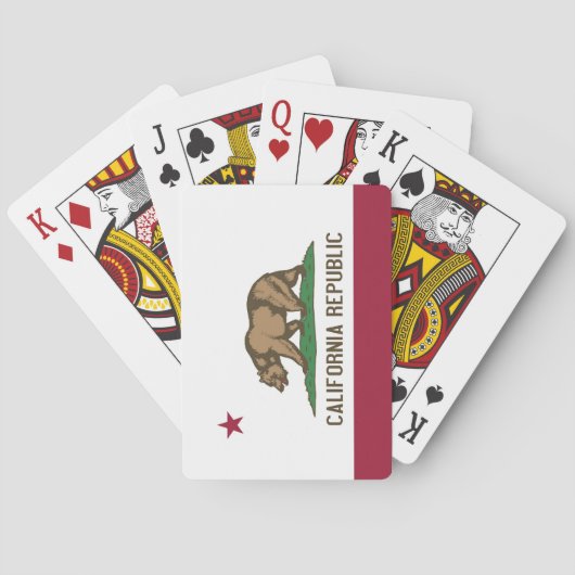 Deck Playing Cards with Flag of California, USA Spielkarten (Rückseite)
