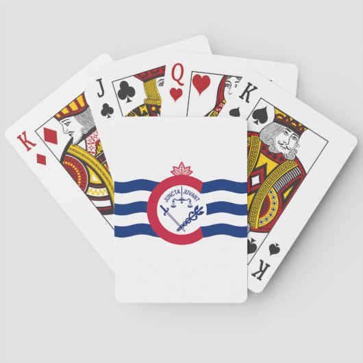 Deck Playing Cards with Flag of Cincinnati, US Spielkarten (Rückseite)