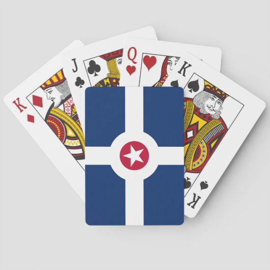 Deck Playing Cards with Flag of Indianapolis, USA Spielkarten (Rückseite)