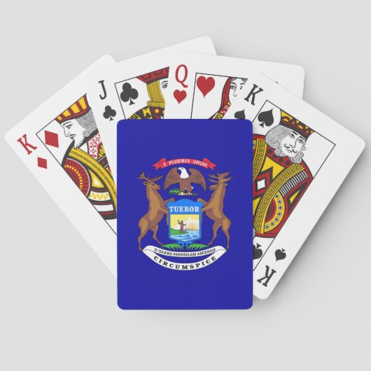 Deck Playing Cards with Flag of Michigan Spielkarten (Rückseite)