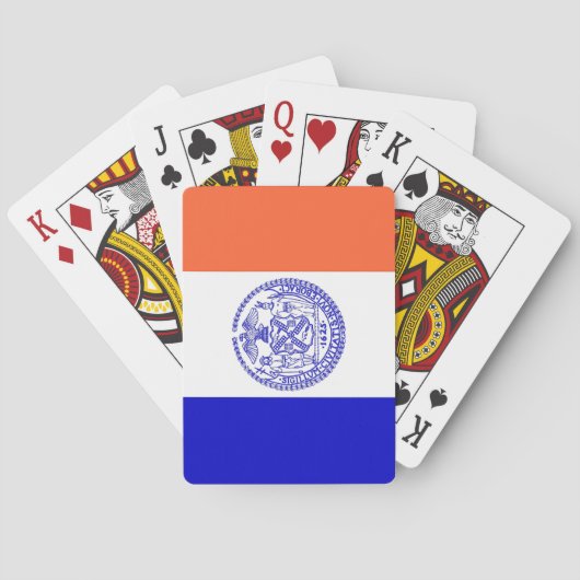 Deck Playing Cards with Flag of New York City, USA Spielkarten (Rückseite)