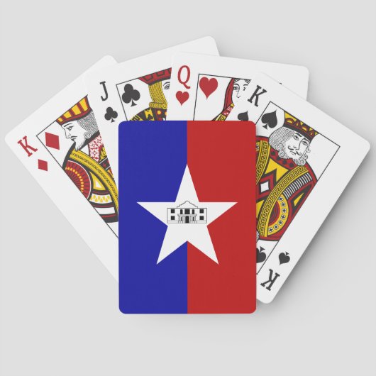 Deck Playing Cards with Flag of San Antonio, USA Spielkarten (Rückseite)
