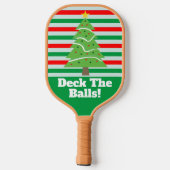 Deck The Balls Funny Christmas Tree Games Pickleball Schläger (Rückseite)