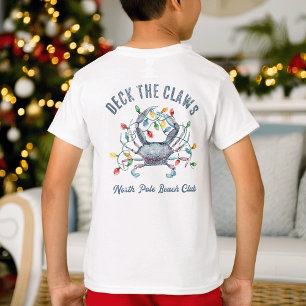 „Deck the Claws“ Blaue Krabbe Weihnachten T-Shirt