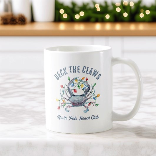 Deck the Claws Coastal Christmas Crab Kaffeetasse