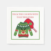 Deck the Courts Pickleball hässlicher Pullover Serviette (Vorderseite)
