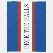DECK THE HALLS Blue Red Green Streifen Fleecedecke (Vorderseite)