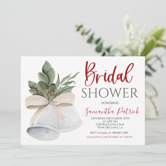 Deck the Halls Bridal Dusche Einladung (Stehend Vorderseite)