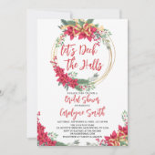 Deck the Halls Christmas Bridal Dusche Einladung (Vorderseite)