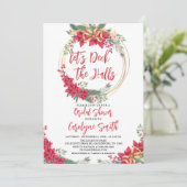 Deck the Halls Christmas Bridal Dusche Einladung (Stehend Vorderseite)
