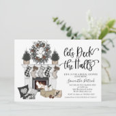 Deck the Halls Christmas Bridal Dusche Einladung (Stehend Vorderseite)