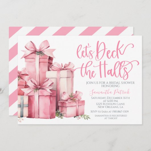 Deck the Halls Christmas Bridal Dusche Einladung (Vorne/Hinten)