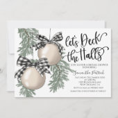 Deck the Halls Christmas Bridal Dusche Einladung (Vorderseite)
