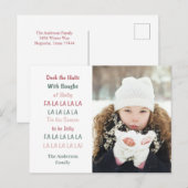 Deck The Halls Christmas Holiday   Postkarte (Vorne/Hinten)