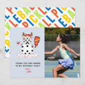 Deck the Halls Christmas Pickleball Kindergeburtst Dankeskarte (Vorne/Hinten)