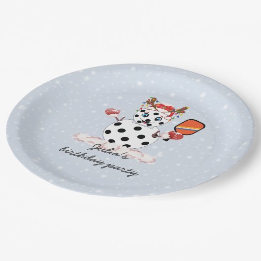 Deck the Halls Christmas Pickleball Tournament Pappteller (Schrägansicht)