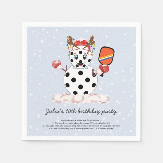 Deck the Halls Christmas Pickleball Tournament Serviette (Vorderseite)