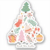 Deck the Halls Christmas Tree Decoration Holiday Aufkleber (Vorderseite)