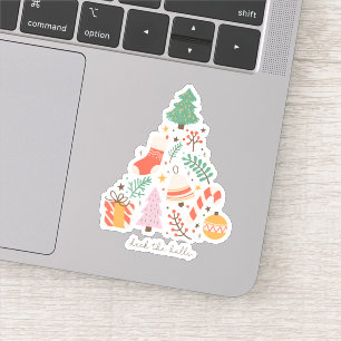 Deck the Halls Christmas Tree Decoration Holiday Aufkleber