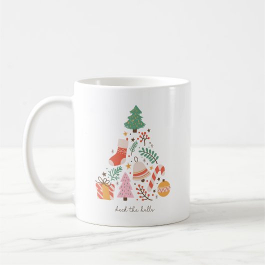 Deck the Halls Christmas Tree Decoration Holiday Kaffeetasse (Links)