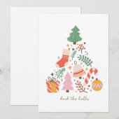 Deck the Halls Christmas Tree Feiertagskarte (Vorne/Hinten)