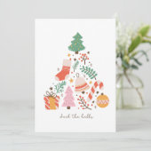 Deck the Halls Christmas Tree Feiertagskarte (Stehend Vorderseite)