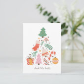Deck the Halls Christmas Tree Feiertagspostkarte (Stehend Vorderseite)