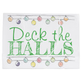 Deck the Halls Christmas Watercolor Ornaments Große Geschenktüte (Rückseite)
