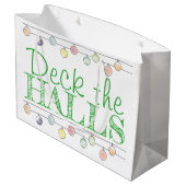 Deck the Halls Christmas Watercolor Ornaments Große Geschenktüte (Rückseite Schrägansicht)