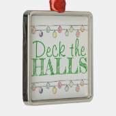 Deck the Halls Christmas Watercolor Ornaments Ornament Aus Metall (Rechts)