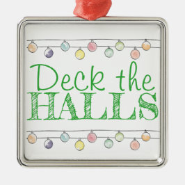 Deck the Halls Christmas Watercolor Ornaments Ornament Aus Metall