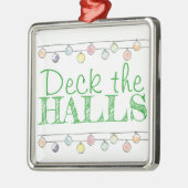 Deck the Halls Christmas Watercolor Ornaments Ornament Aus Metall (Links)