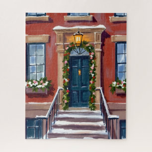 Deck the Halls   City-Weihnachten Brownstone Puzzle
