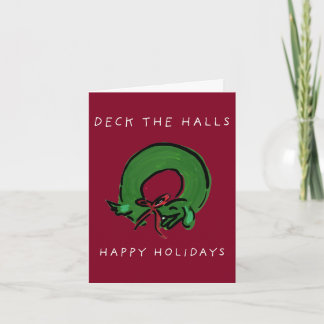 Deck the Halls Dachshund gefaltete Grußkarte Karte