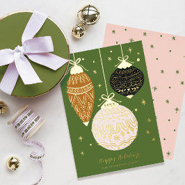Deck The Halls Elegant Hanging Ornamente Folien Feiertagskarte