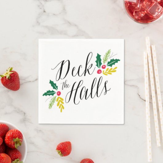 Deck the Halls Elegante Holiday Party Napkin Serviette (Beispiel)