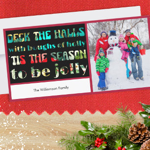Deck the Halls Farbige Buchstaben 1 Foto Weihnacht Feiertagskarte